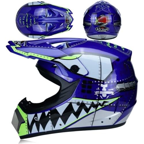Professional Racing Motocross Casque hors route Casque Moto Capacete Moto Casco Off-road Cartoon Children Motorcycle Helmet