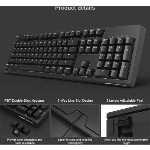 Cherry Switch Wired Mechanical Gaming Keyboard Optional Suitable USB Wired 104-key White Black for PC Laptop Desktop Gamer