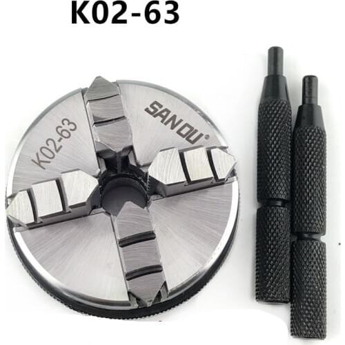 SAN OU K02-63/ 4 Jaw Chuck Hand tight Chuck Connecting rod Motor Shaft Beads Machine Woodworking Small Chuck