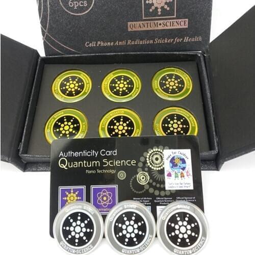 Silver/Golden Mobile Phone Sticker With Negative Ions Anti Radiation Shield Round 60pcs/lot Free shipping