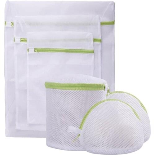 AT69 -Mesh Laundry Bag,Durable Polyester Wash Bags with Zipper for Laundry Blouse Hosiery Stocking Underwear Bra and Lingerie