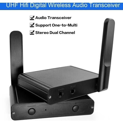UHF Hifi Digital Wireless Audio Adapter Music Sound Wireless Transmitter Receiver Transceiver With 3.5mm Audio Cable For Ipad