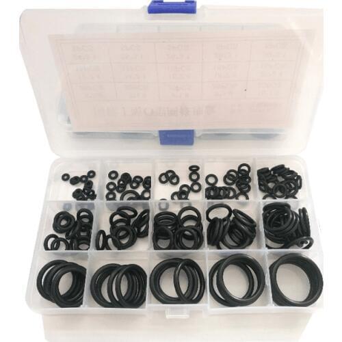 225PCS/set Rubber O Ring Assortment kit oring Washer Gasket Sealing O-Ring pack 15 Sizes with Plastic Box silicone rubber rings