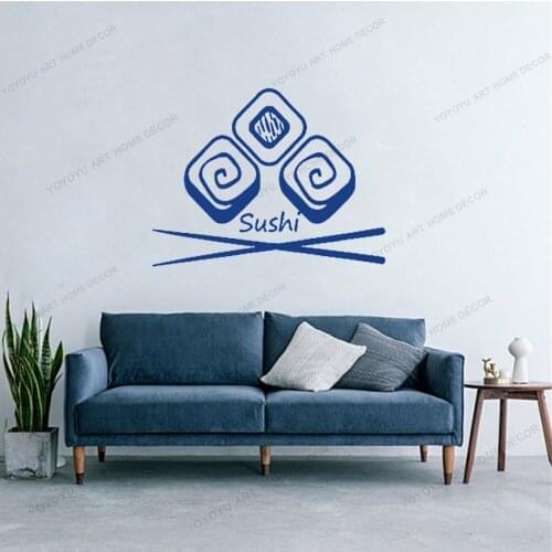 Japanese Food Sushi Wasabi Wall Sticker Rolls Wall Decals Restaurant Kitchen Wall Art Murals Poster Wallpaper Decoration CX847