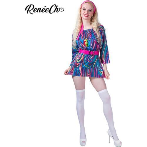 Halloween Costume For Women Love Fast Costume Groovy Go Go Dancer Costume 1960s Lady Hippie Cosplay fantasia anime cosplay