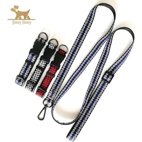 2021 New Multicolor Lattice Reflective Nylon Dog Leash Set - Small Dog Teddy Bull Dog Leash Dog Chain