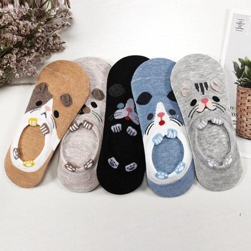 27 Style 10 Piece=5 Pairs/Lot Cute Harajuku Animal Women Socks Set Funny Autumn Cat Dog Rabbit Panda Low Cut Ankle Sock Happy