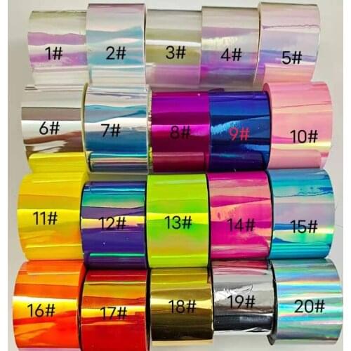 4cm*100m Bulk Nail Sparkle Aurora Glass Foil Transfer Paper Holographic Mirror Reflective Glitter Nails Decal Slider Wholesale