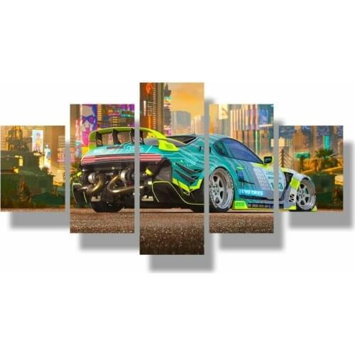 No Framed Game Luxury Sports Car HD 5 piece Canvas Picture Print Wall Art Canvas Painting Wall Decor for Living Room