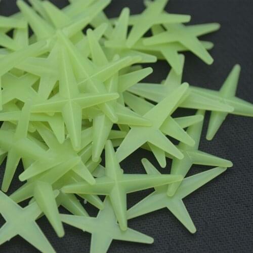 50pcs 39mm*48mm 3D Cross-Shaped Glow In The Dark Stars Luminous Fluorescent Plastic Wall Stickers Living Room Decor