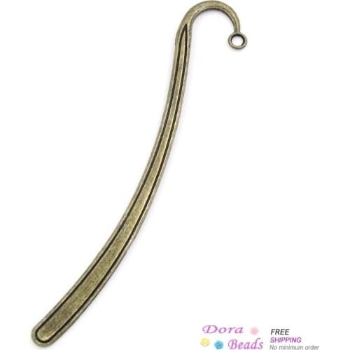 Free Shipping! Metal Crafts Collection Bookmarks Blank Antique Bronze 12.5cm long hole dia 3.5mm,5PCs (B25391)