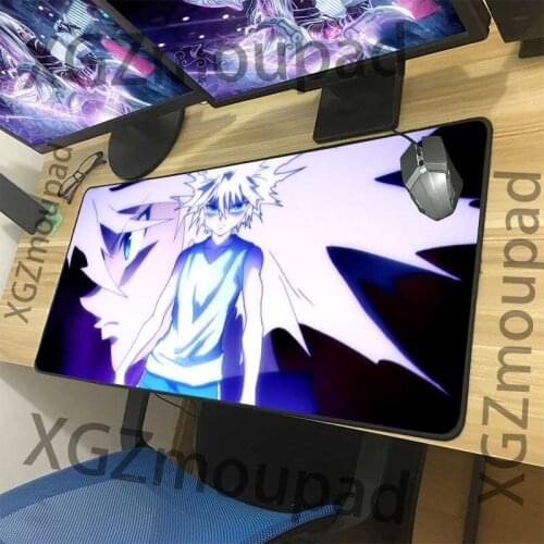 XGZ Anime Custom Large Computer Keyboard Table Mat Black Lock Edge Hunter Mouse Pad Speed Rubber Non-slip for Lol Dota Gamer Xxl