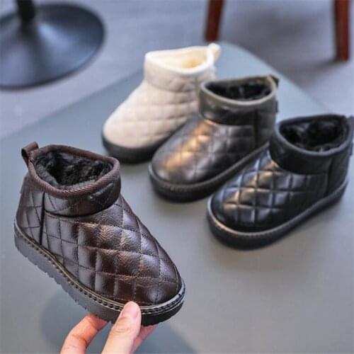 Child Snow Boots 2020 Winter Boys Kids Shoes Children Fashion Plush Warm Ankle Martin Girls Boots Waterproof cotton shoes