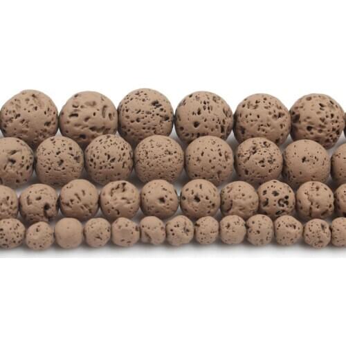 Brown Lava Hematite Natural Minerals Gem Beads For Jewelry Making Round Stone Beads 4 6 8 10mm Diy Bracelet Necklace 15"