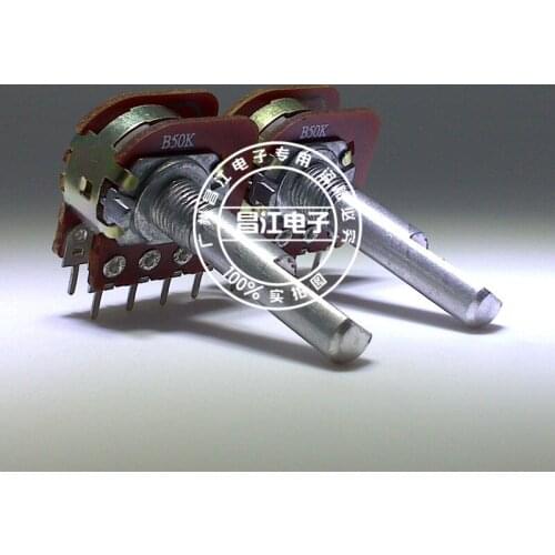 1 Piece B50K Stereo Channel Audio Speaker Power Amplifier Volume Rotary Stepping Potentiometer With Tap 8-Pin Half Shaft 30MM