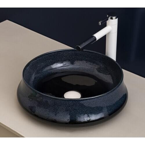 Jingdezhen Bathroom ceramic sink wash basin Counter Top Wash Basin Bathroom Sinks round sink bowl