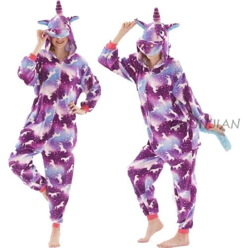 Children Winter Warm Flannel Animal Onesie Kids Boys Animal Cartoon Animal Pajama Girls Rainbow Unicorn Jumpsuit Pajamas