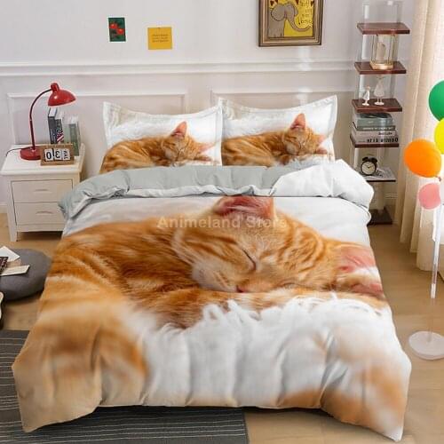 Lovely Little Cat Bedding Set Animal 3d Bed Linen Quilt Duvet Cover Sets Home Textile Decor Twin Single Queen King Size Fashion