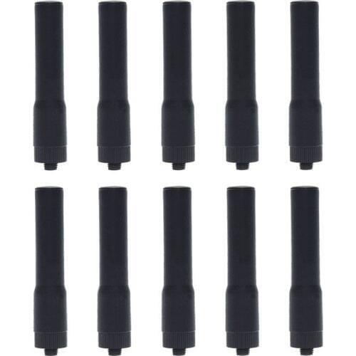 10PCS ABBREE ST20 Short Rubber Antenna SMA-Female/Male/BNC Dual Band High Gain Aerial for BaoFeng Kenwood Walkie Talkie SF20