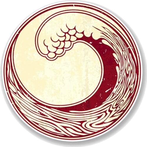 Creative Japan Surf Fun Decal Japanese Wave Car Sticker Window Superior Quality Vinyl Cover Scratches Waterproof PVC13*13cm