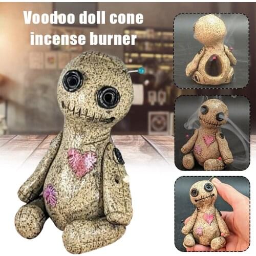 Voodoo Doll Cone Burner Incense Burner Desktop Resin Ornament Handmade Carft GQ
