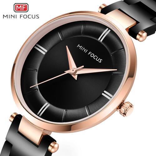 MINI FOCUS Fashion Simple Womens Watch Charm Elegant Steel Belt Ladies Watch Imported Movement Waterproof Ladies Quartz Watch