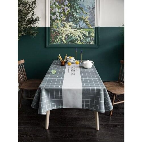 Nordic PVC Tablecloth Wipeable Oilcloth Waterproof Customizable Dining Coffee Table Cover for Kitchen Picnic