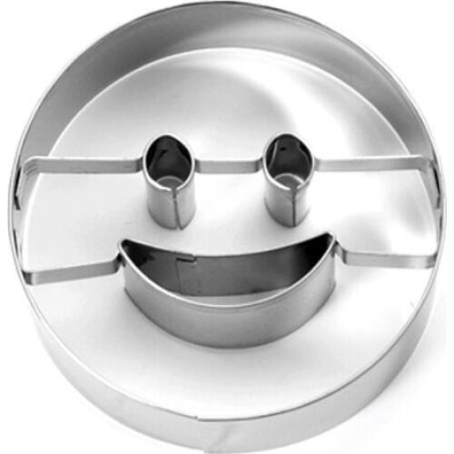 Ciecle Smile Cookie Cutter Stainless Steel Biscuit Cut Mold Baking Fruit Cut Cake Mold Embossing Printing Die