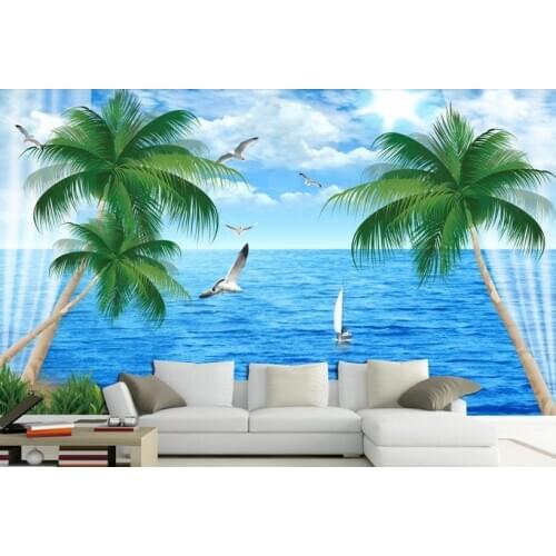 Custom photo wall paper Sea view 3d wallpaper for walls TV background wall living room photo wallpaper