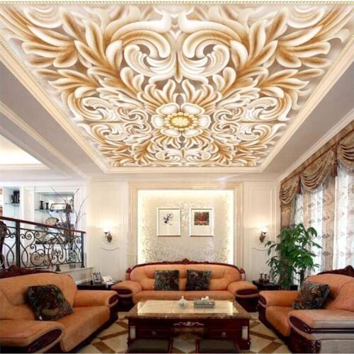 Custom Photo wallpaper European Roman Flower texture zenith Hotel Restaurant Living Room Luxury Wallpaper 3d flooring BEIBEHANG