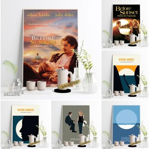 Before Sunset Romantic Love Flim Poster Abstract Movie Star Actor Wall Art Canvas Painting Modern Figure Living Room Home Decor