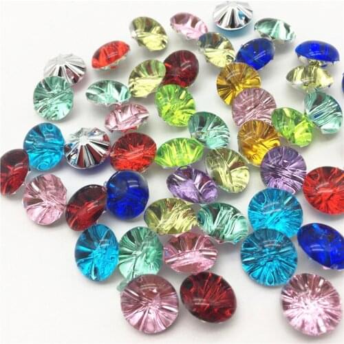 100pcs 13mm Mixed Acrylic Round Ball Shiny Buttons Coat Boots Sewing Clothes Accessories