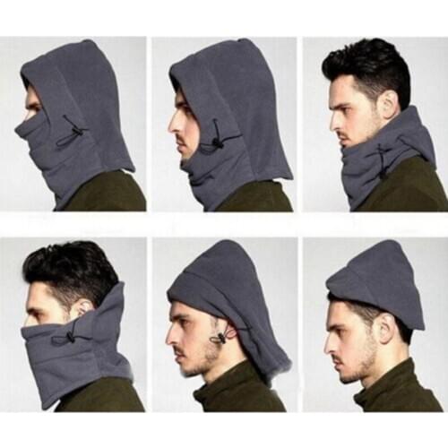 GAOKE Unisex Women Men Polar Fleece Hood Hat Casual Beanie Ski Snow Cap Snood Scarf Warmer Thermal