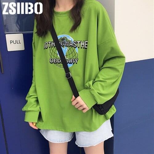 Sweatshirt Womens Long Sleeve Warm Harajuku Printed Pullovers 2019 autumn Oversize Leisure Chic Sweatshirts Poleron Sudadera
