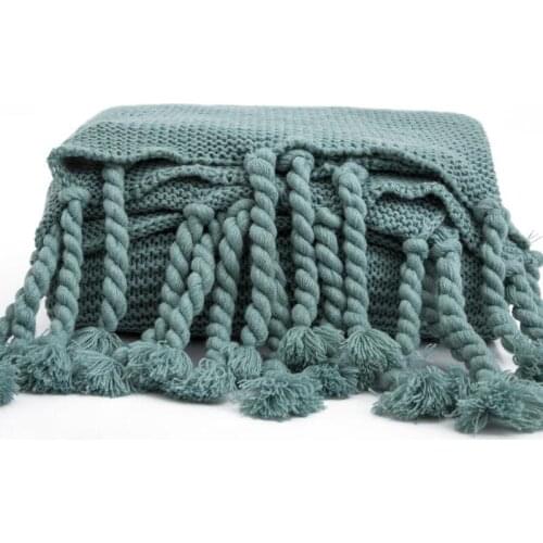 Tassel Knitted All Season Popular Home Bed Comforter Blanket Women Manta Furniture Covering Drop Shopping