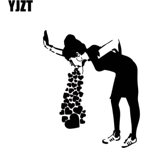 YJZT 10.4*12.6CM Full Of Love Work Hard Girl Black/Silver Artistical Design Zero Defect Vinyl Decal Car Sticker C20-0621