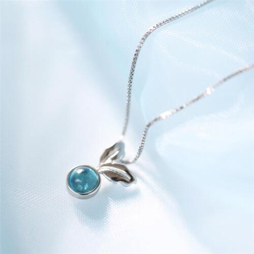 Sole Memory Cool Mint Blue Crystal Ball Creative Sweet 925 Sterling Silver Clavicle Chain Female Necklace SNE446