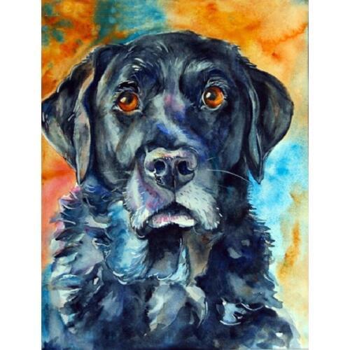 Animal Diamond Painting full drill Diamond Embroidery black dog 3D DIY Kits Mosaic Decorative Rhinestone Decor