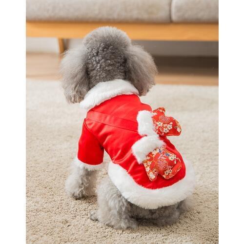 Puppy Teddy Pomeranian Bear Winter Small Thicken Cotton Jacket Pet Two-legged Clothes Gloves