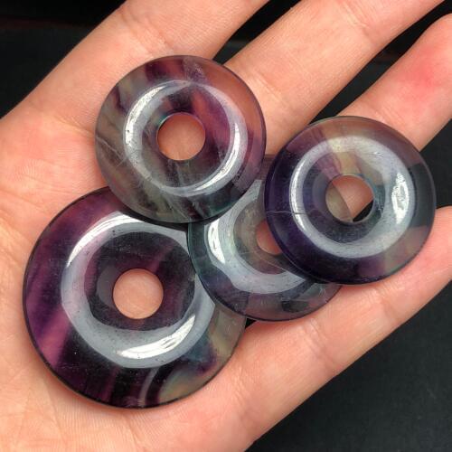 2 pieces Natural fluorite crystal copper coin specimen mineral reiki healing chakras can be carried around, can bring wealth