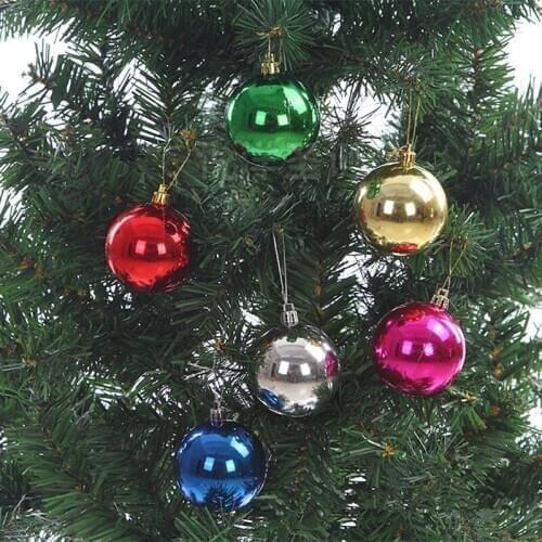 24pcs/lot Christmas Tree Ornament Ball Colour Bling Pendant Christmas Decoration Supply