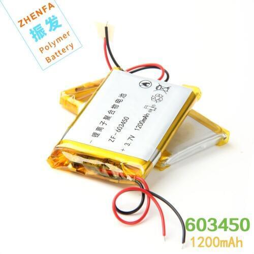 3.7V 1200mah 603450 Lithium Polymer Rechargeable Battery For MP4 MP5 GPS PSP DVD mobile video game PAD E-books tablet PC