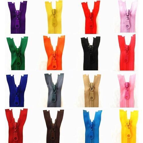 5pieces, 5# 10-24inches detachable resin zipper opening opening automatic ecological locking plastic zipper for sewing suit