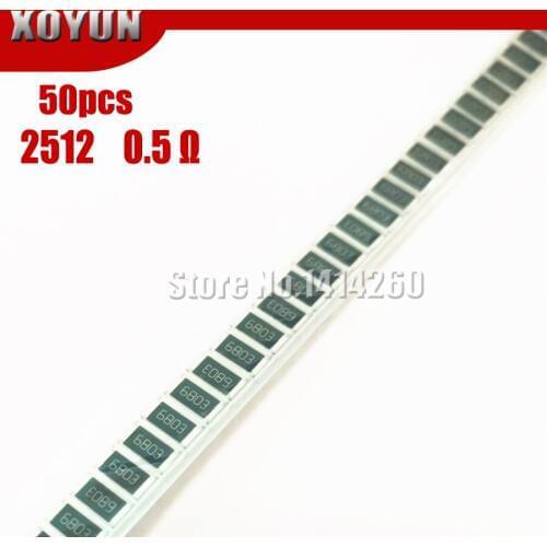 50PCS 2512 SMD Resistor 1W 1% 0.5R 0.5 ohm R500