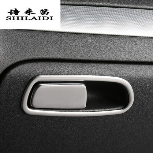 Car Styling Copilot Storage Box Switch Handle Sticker cover decoration trim frame for Audi A4 B8 A5 Q5 Interior Auto accessories