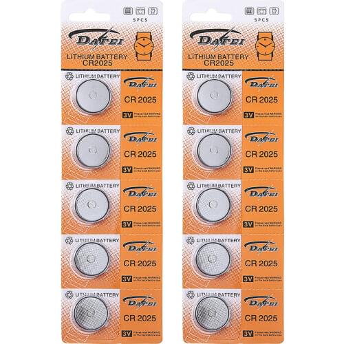 10 Pcs/lot CR2025 Button Cell Battery 3 V Lithium Watch Coin Batteries Replacement Accessories CR2025 Battery For Toy Calculator