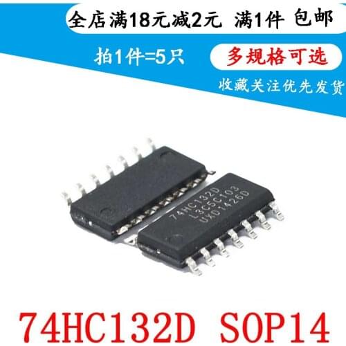 74HC132D Four-Way 2-Input with Non Gate Schmidt Trigger SOP-14 (5 PCS)