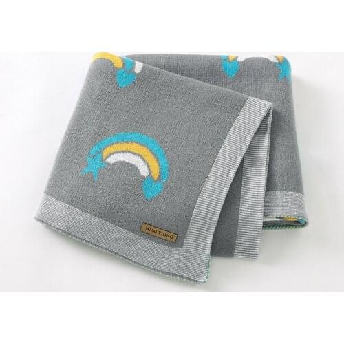 Baby Blanket 100%Cotton Knitted Newborn Girls Stroller Wrap Swaddle Fashion Rainbow Infant Toddler Boys Bedding Quilt Soft Plaid
