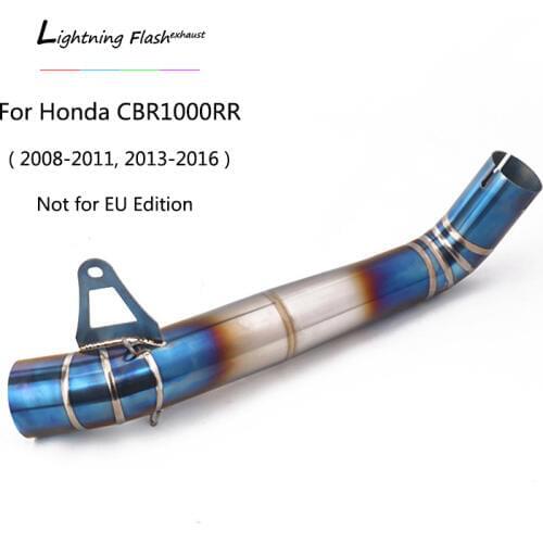 For Honda CBR1000RR 2008-2016 Exhaust Pipe Motorcycle Titanium Alloy 61mm Middle Link Pipe Slip On US Edition Blue