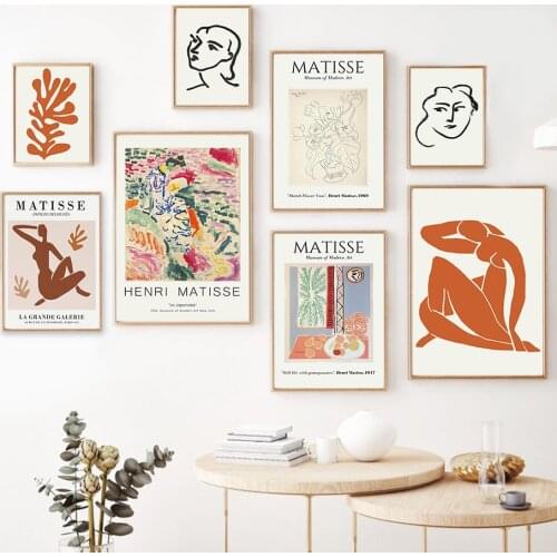 Matisse Plant Leaves Abstract Line Woman Wall Art Canvas Painting Nordic Posters And Prints Wall Pictures For Living Room Decor